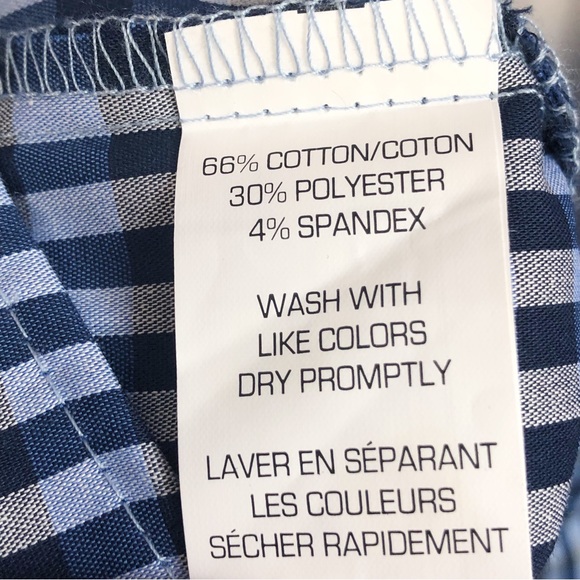 Van Heusen Flex Slim Fit Blue Check Plaid Button Down Shirt - Picture 12 of 16